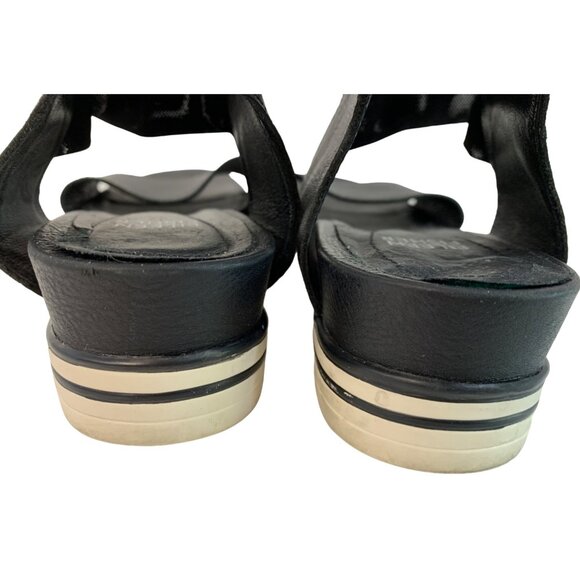 Eileen Fisher Women's Black Sandals Size 8.5 Ankle Strap Flat 7451 - Picture 9 of 11
